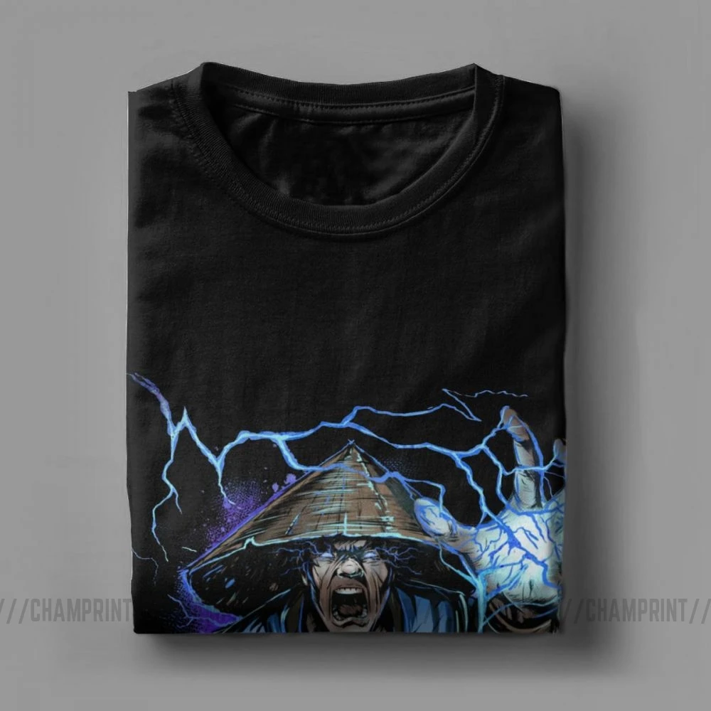 Men\'s T-Shirt Thunder God Mortal Kombat 11 T Shirts MK Raiden Fatality Videogame Leisure Cotton Tee Shirt Crew Neck Tops Adult