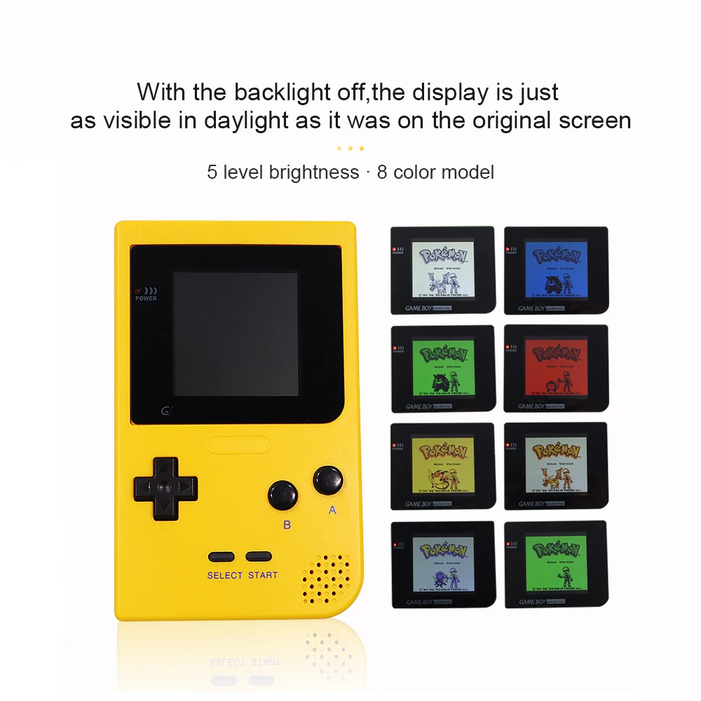 

Refurbished 8 Colors Mode Brightness Backlight Mod For Game Boy GBP Console -Yellow Color