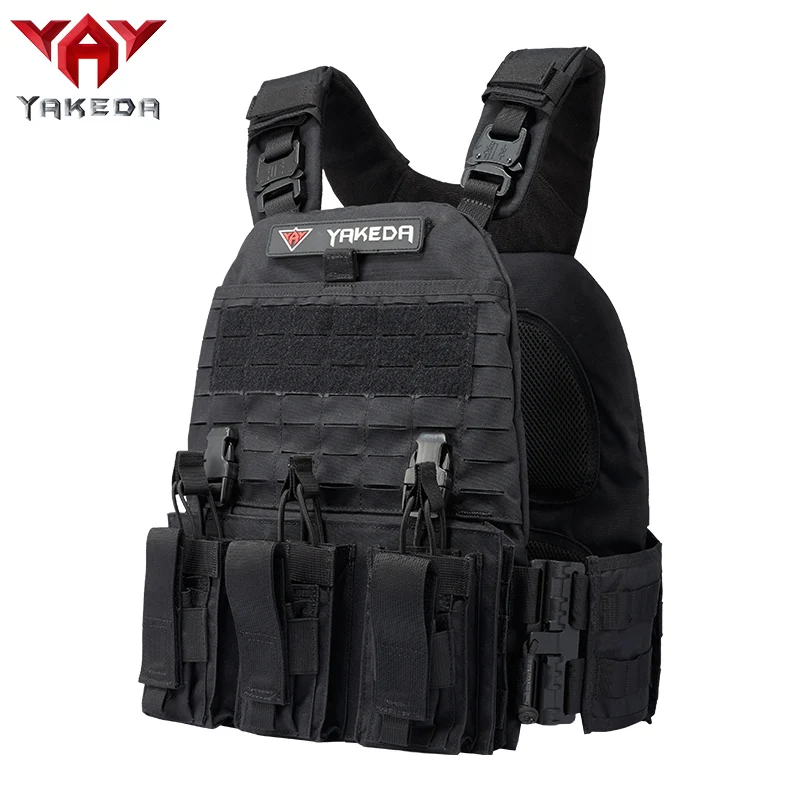 YAKEDA quick release lightweight military molle modular soft hard armor tactical plate carrier vest with cummerbund pouches