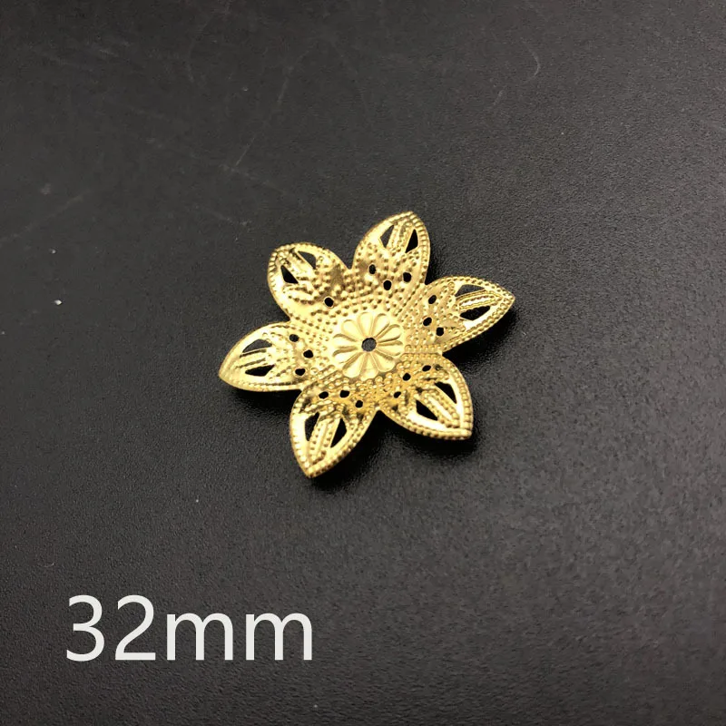 20-50Pcs Flower Filigree Wraps Connectors Metal Crafts Gift Hair Jewelry Accessories Ancient Fashion Decorative Findings