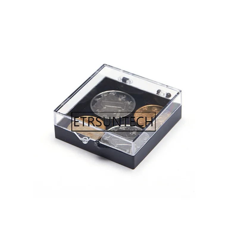 200pcs 5*5*1.8cm Square Small Box PS Transparent Plastic Storage Box Collection Showpiece Box Gifts Display