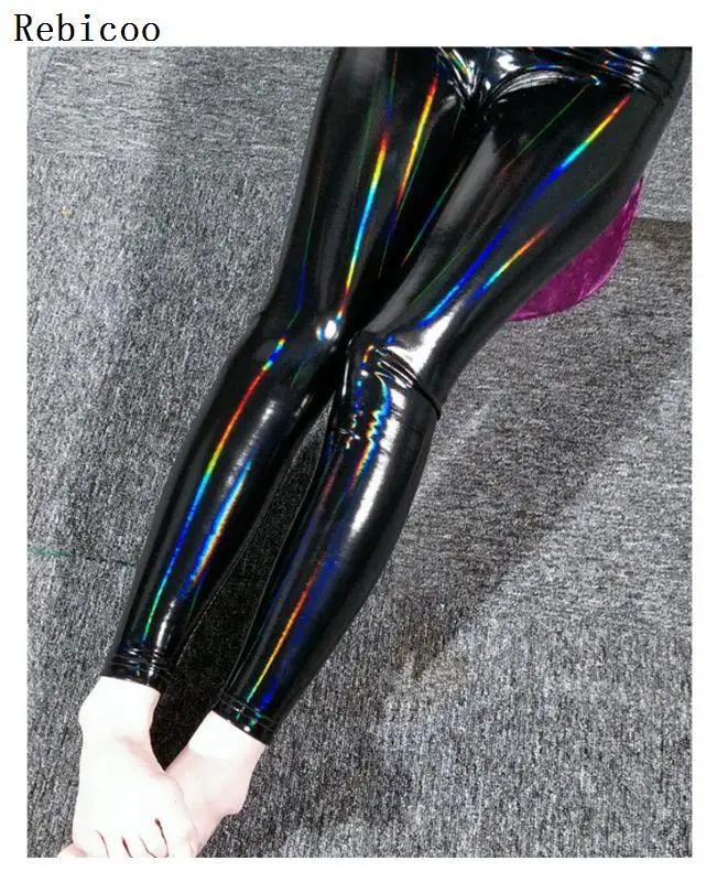 Sexy PU Patent Leather Pants Shiny Leather Pencil Pants Women Black Latex Girls Slim Skinny Trousers Female Soft Warm Legging