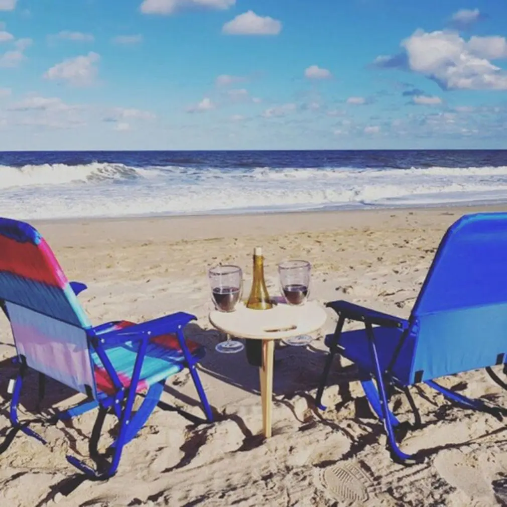 Outdoor Wine Table Portable Picnic Table Camping Lawn Grassy Glades Wine Glass Rack Collapsible Table Party Wine Holders Support