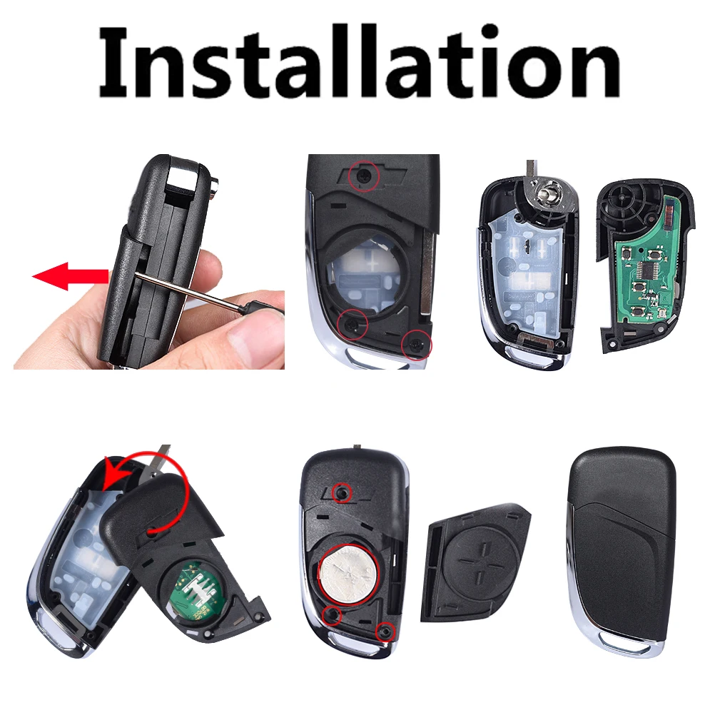 Modified Folding Flip Car Remote Control Key Shell Case For Chevrolet Equinox Malibu Cruze Impala Sonic Camaro Caprice 5 Button