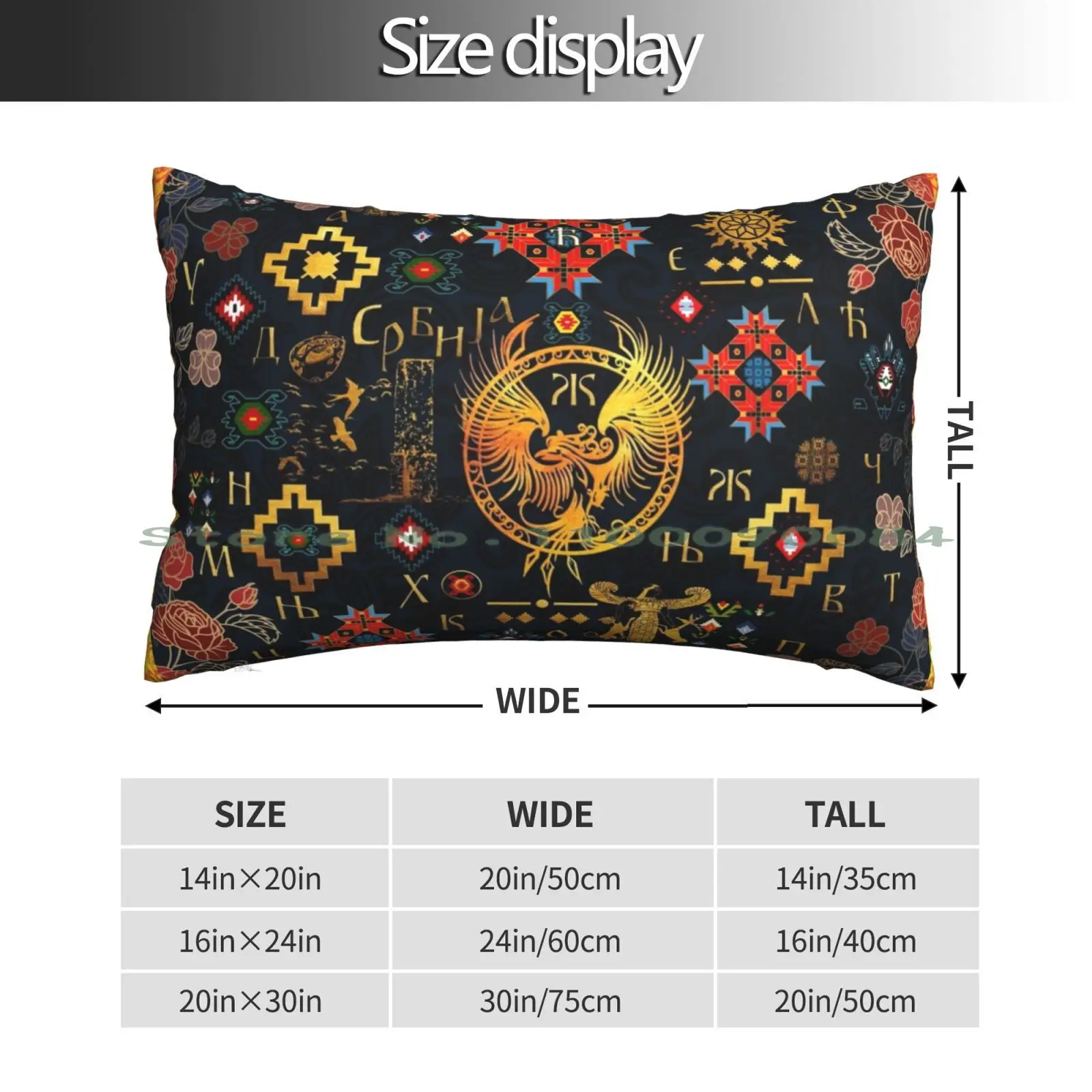 The Sky Over Serbia Pillow Case 20x30 50*75 Sofa Bedroom Serbia Old Patterns Carpets Ethno Boho Sun Night Dream Azbuka Cyrilic