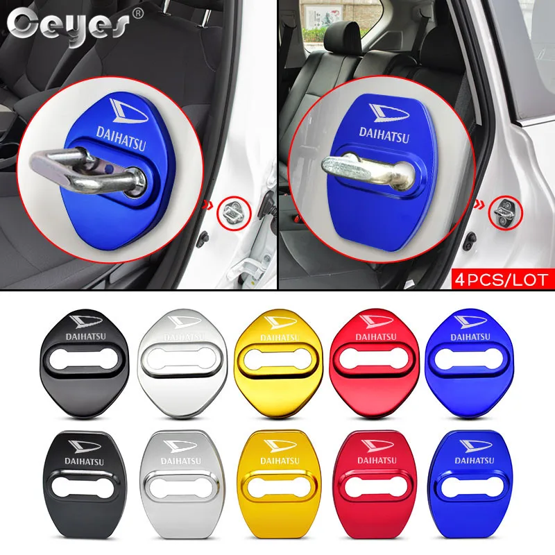 Ceyes 4pcs Car Accessories Auto Door Lock Covers Case For Daihatsu Terios Sirion Mira Materia Rocky YRV Auto Sticker Car Styling