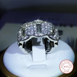 925 Sterling Silver Jewelry Ring Ladies Luxury Oversized Zircon Ring Exquisite Gorgeous Fashion Wedding Preferred Jewelry