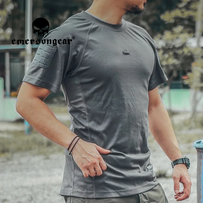 EMERSONGEAR Blue Label Tactische UMP Python Fysieke Fitness T-shirt Sneldrogende Top GYM Man Korte Mouw Outdoor Sport Hardlopen