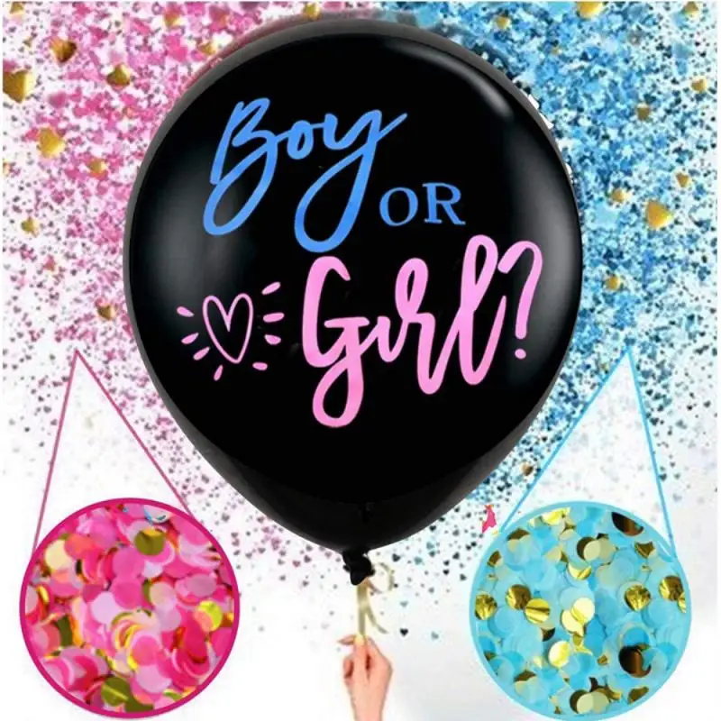 Baby Gender Revelation Confetti Balloon Boys And Girls Party Decoration 36 Inch Round Ballons And Accessories