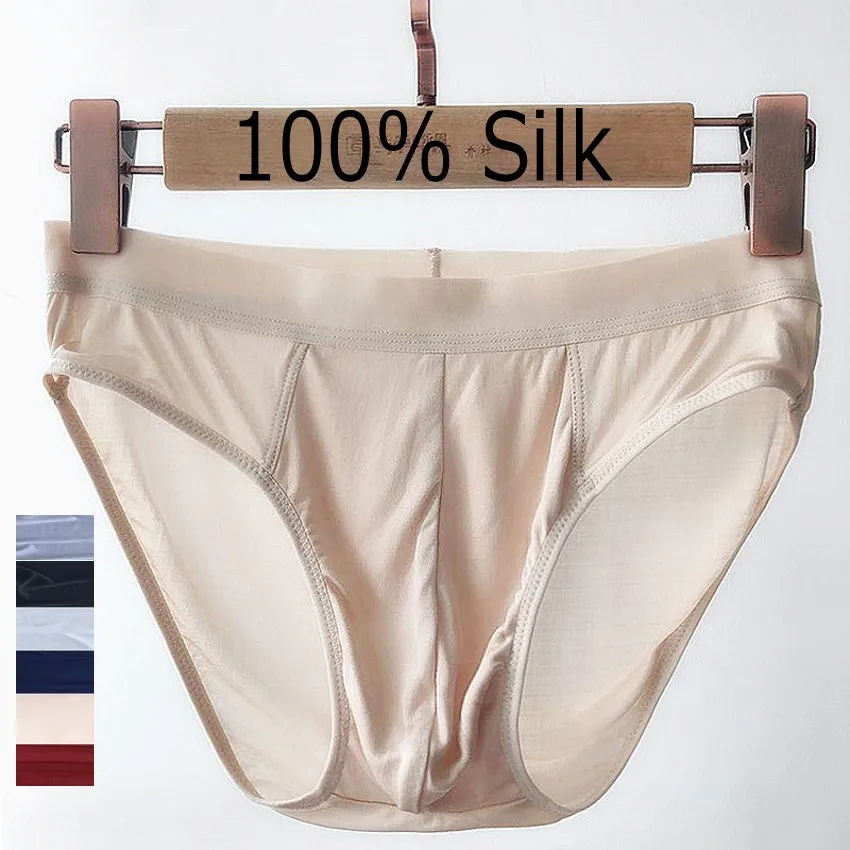 1 PC Thin Type 100% Silk Knitted Men\'s Underwear Male\'s Briefs M L XL SG108