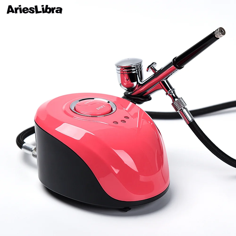 Dual-Action Airbrush Compressor 0.2mm/0.3mm/0.4mm Set Spray Gun Adjustable Power Air brush for Nail Art Cake Decoration Makeup