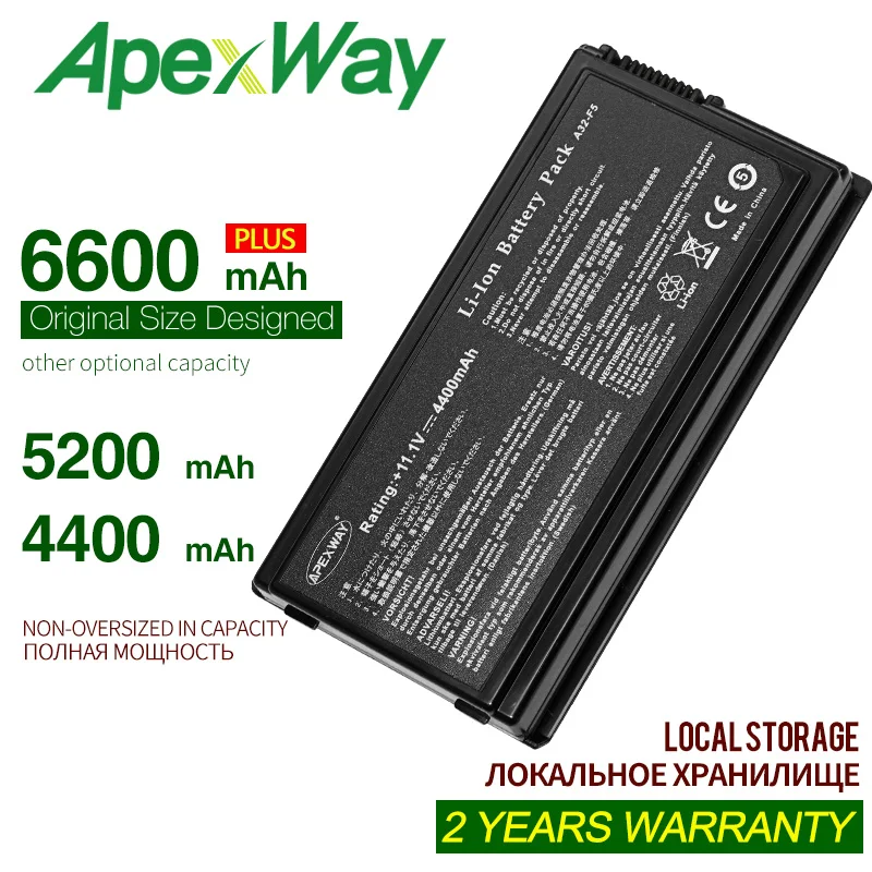 

ApexWay 6 CELLS 11.1V A32-F5 New Laptop battery for Asus X50V X50VL X59 X59Sr F5 F5V F5 F5RI F5SL F5Sr X50R X50RL X50SL X50Sr