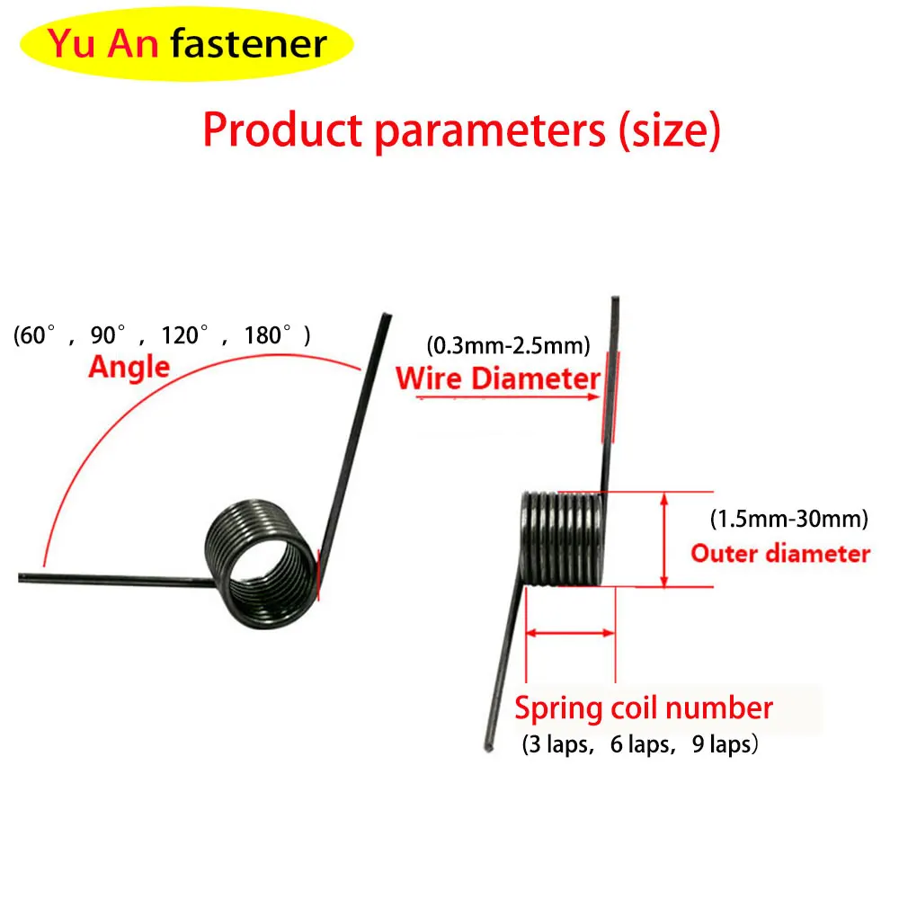 V-Spring, 1.0 Wire Diameter Torsion Small Torsion Spring, Hairpin Spring, 180/120/90/60 Degree Torsion Torsion Spring,  10pcs