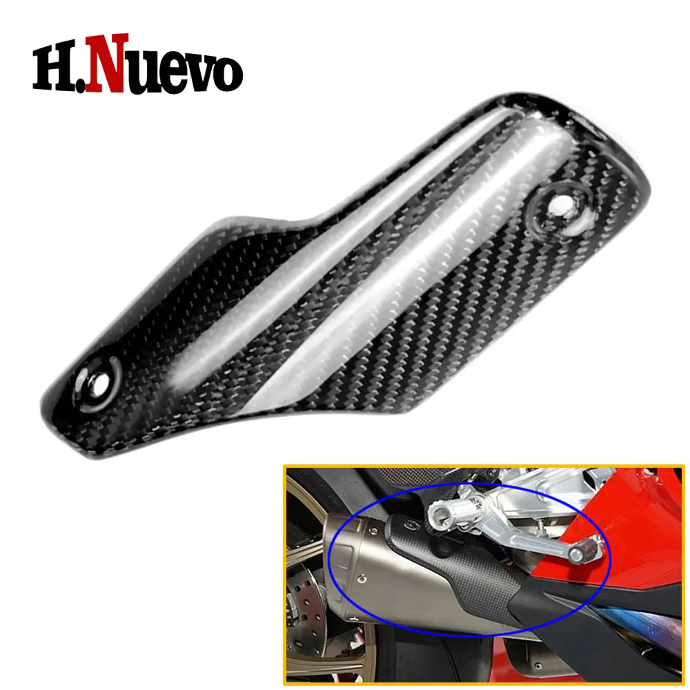 Motorcycle Heat Shield Cover For Ducati Panigale V4 V4S V4R 2018 2019 2020 Exhaust Pipe Insulation Protector Accessories Carbon