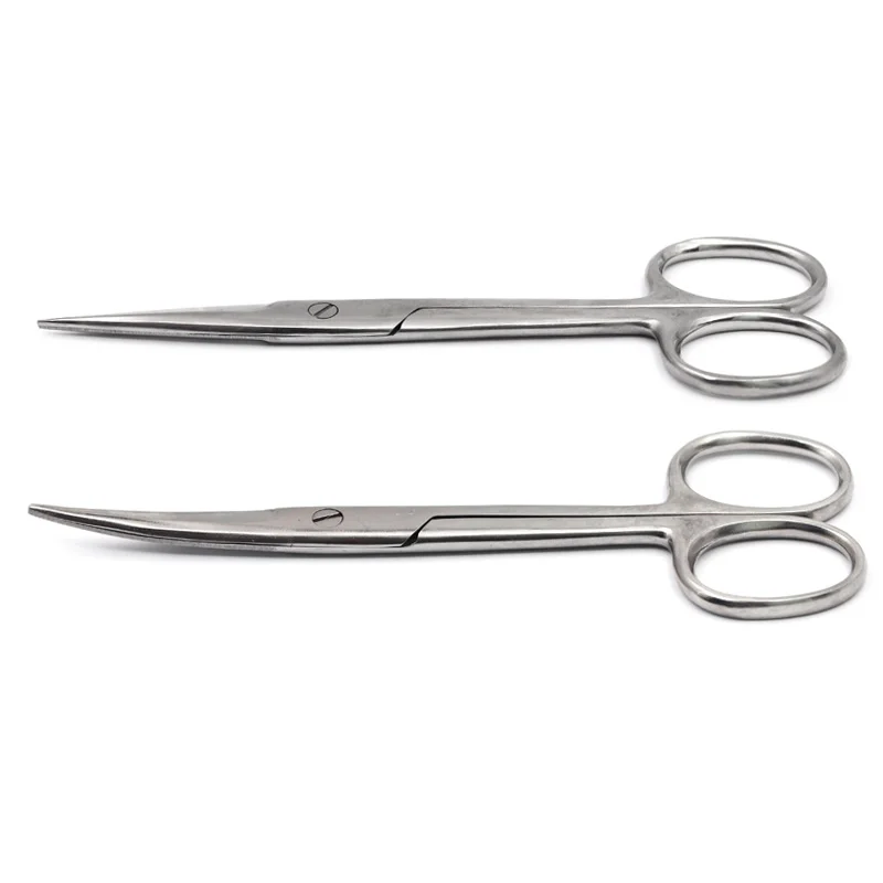 14cm Stainless Steel Dental Surgical Scissors Straight And Curved Hemostatic Forceps Pet Fishing Forceps Medical Dental Tool