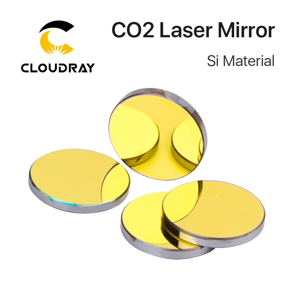 Cloudray – miroir réfléchissant Si de haute qualité D19.05 20 25 30 38.1mm, revêtu d'or pour Machine de gravure Laser CO2