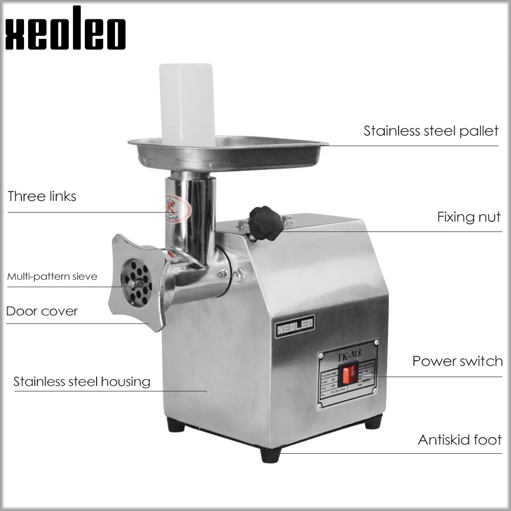 XEOLEO Meat Grinder 40-60kg/h electric chopper Food processors Stainless steel Grinder Sausage Stuffer Household and commercial