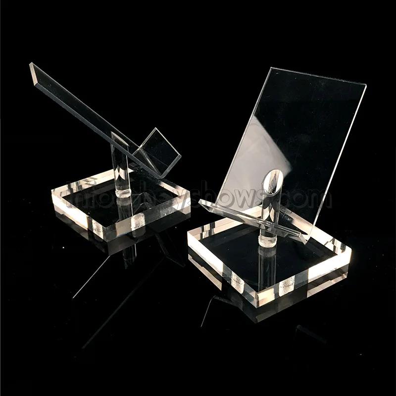 Acrylic Phone Display Stand, Transparent Cell Phone Holder Base, 360 Degree Rotation, Mobile Phone Usage under 6 Inches