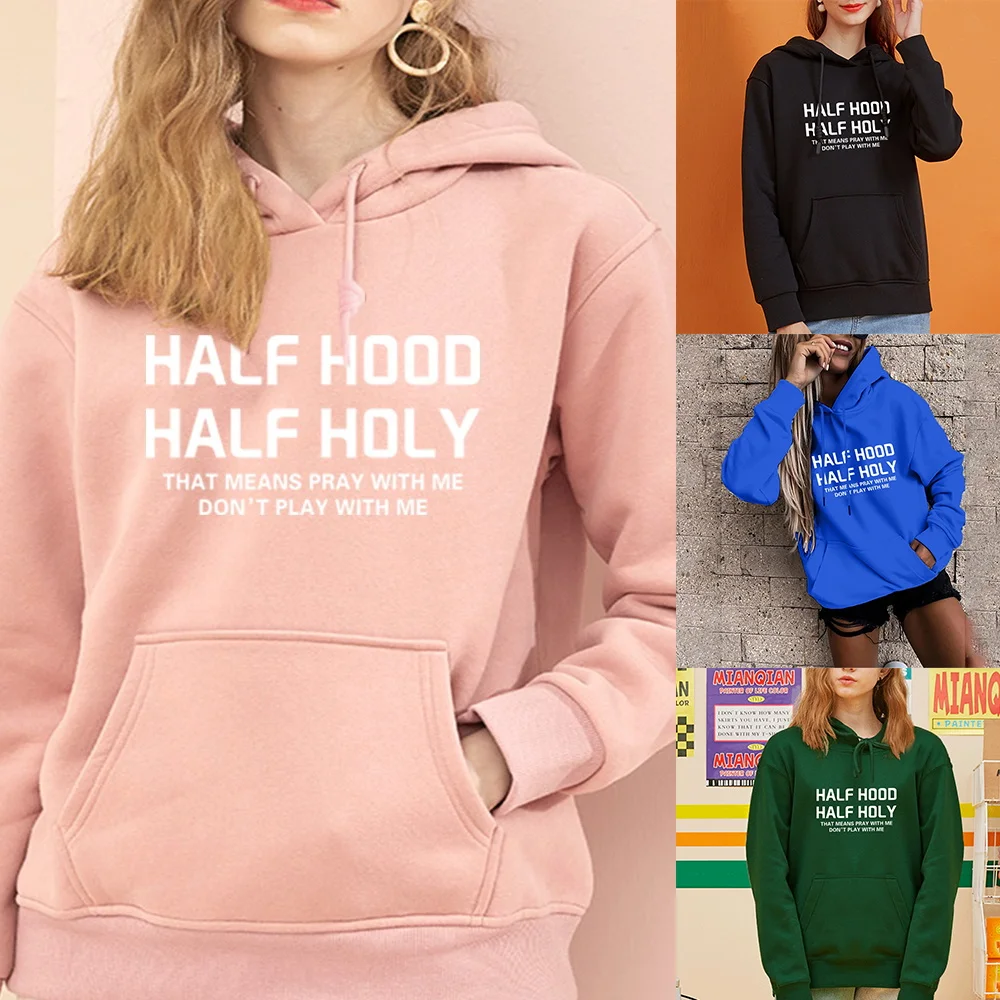 

Streetwear Hoodie Ladies Sweatshirt Fall Long Sleeve Hoodies Text Print Girls Harajuku Fashion Pullover Long Sleeve Sweatshirt