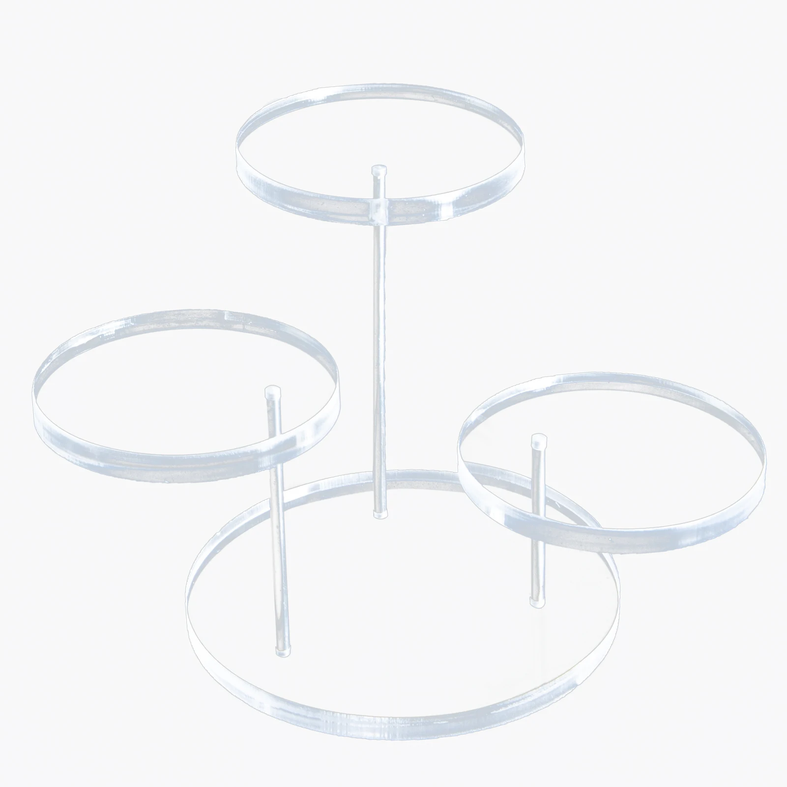 3 Layers Acrylic Display Stand Round Jewelry Necklace Earring Ring Rotating Show Rack Easy Clean Round Plate