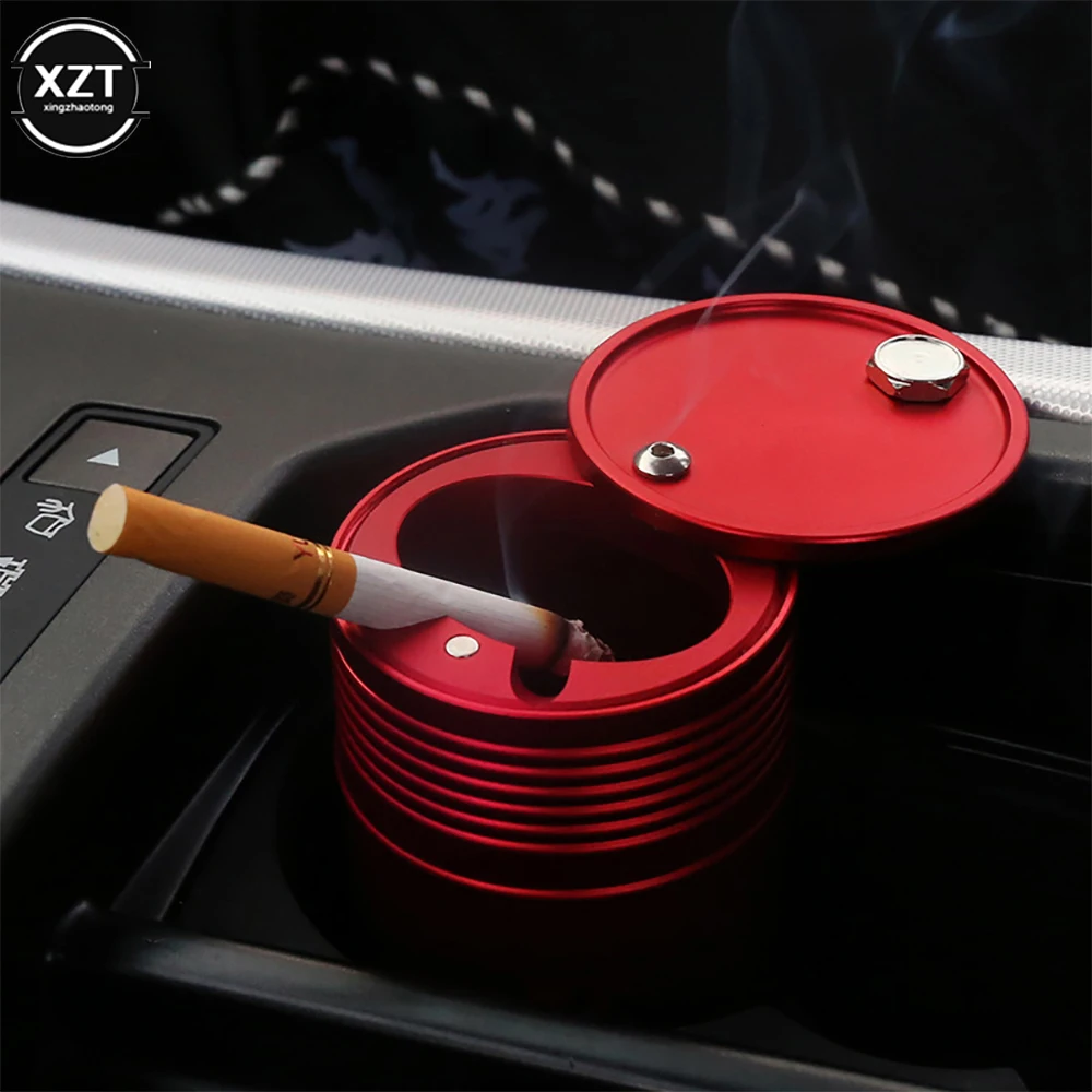 Aluminum Alloy Temperature Car Ashtray Portable Car Ashtray Home Office Smokeless Ashtray Cigarette Cylinder Ashtray Hot Sale