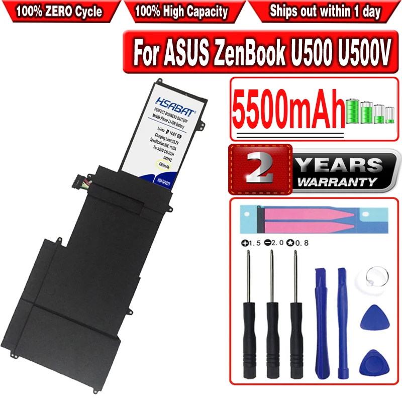 HSABAT 5500mAh C42-UX51 Laptop Battery for ASUS ZenBook U500 U500V U500VZ UX51 UX51V UX51VZ