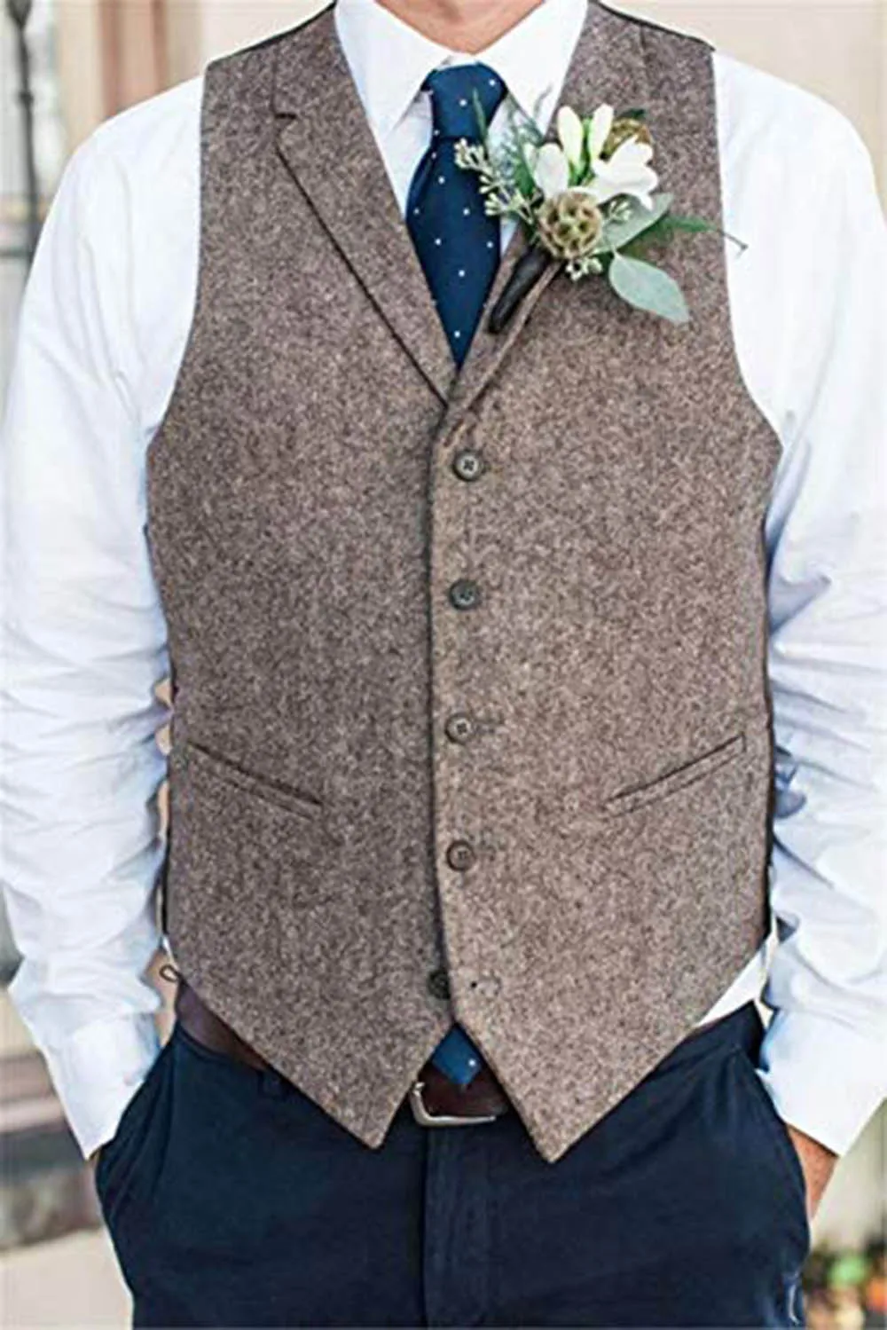 Green Casual New Vest Men Custom Made Vest Waistcoat Brown Color Mens Wedding Dinner Evening Vests 2020