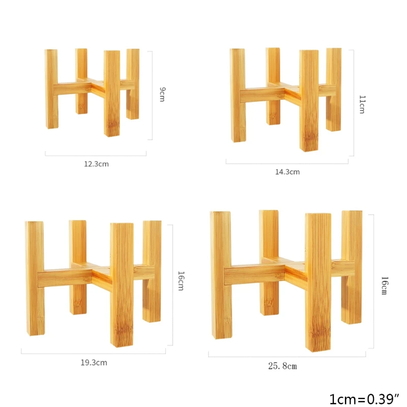 Supporto per vaso da fiori in legno a quattro gambe pianta e vaso da fiori succulento Base espositore scaffale per decorazione del Patio del giardino di casa
