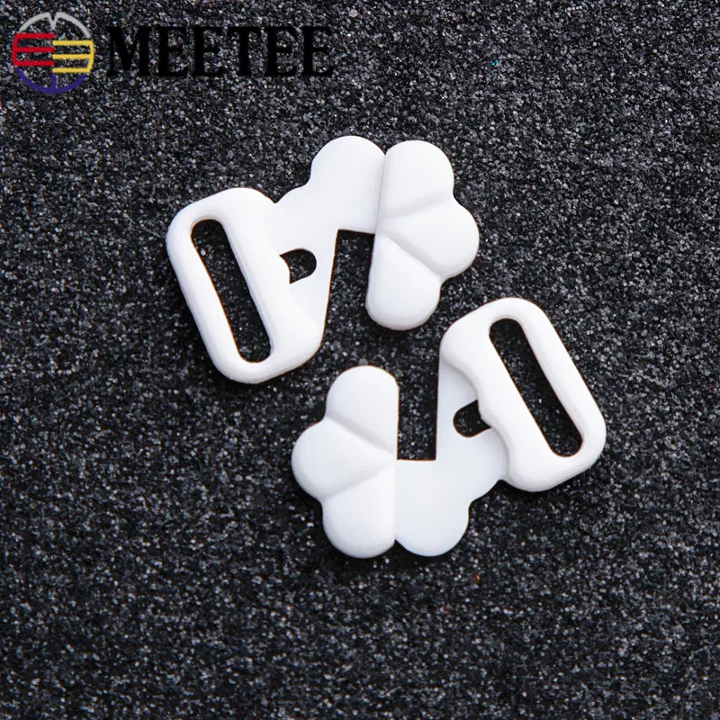 50/100sets Meetee 10/15mm Plastic Bra Buckle Resin Front Closure Swimwear Clip Bikini Clasp DIY Sewing Underwear Accessories