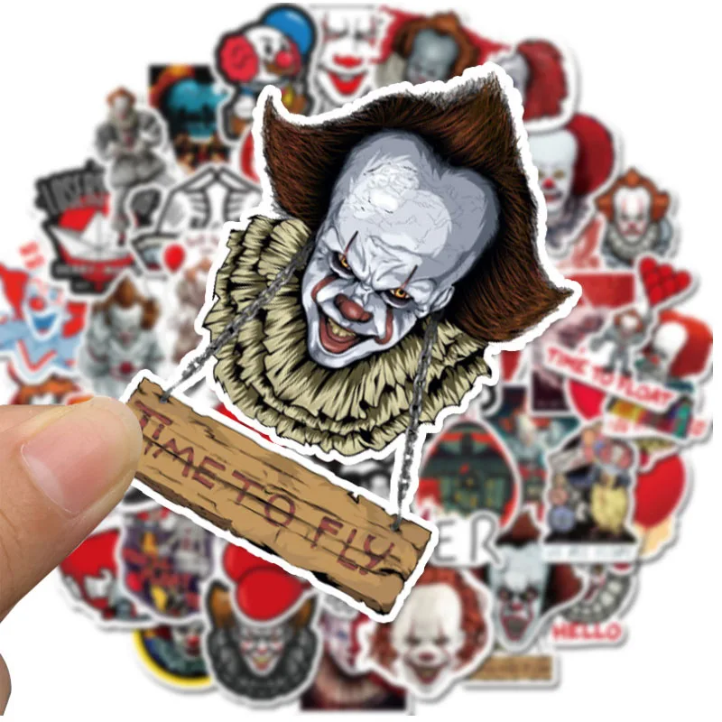 10/30/50Pcs clown  Graffiti Waterproof Skateboard Travel Suitcase Phone Laptop Luggage Stickers DIY Kids Girl Toys