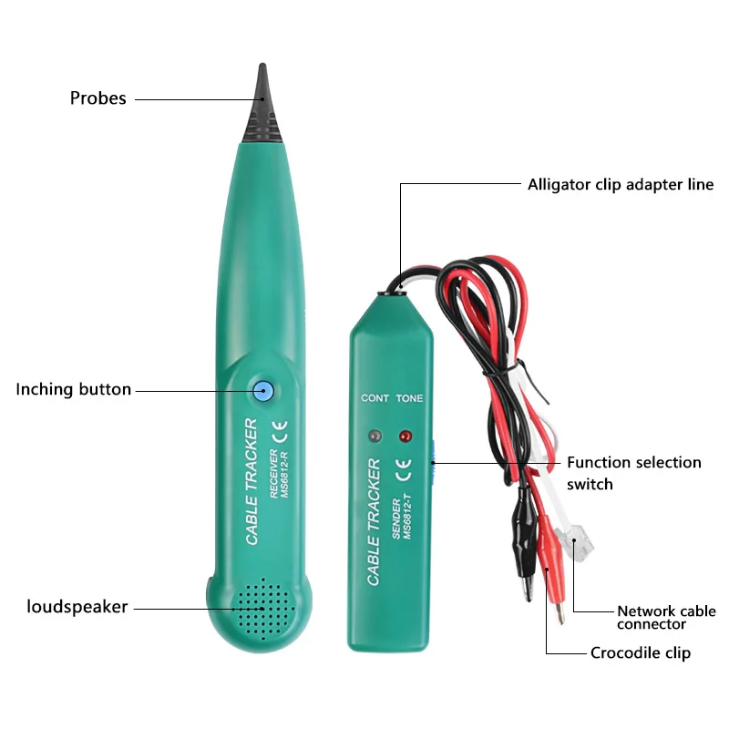 Professional MS6812 LAN Network Cable Tester Telephone Phone Wire Tracker Tracer for UTP STP Cat5 Cat6 Line Finder