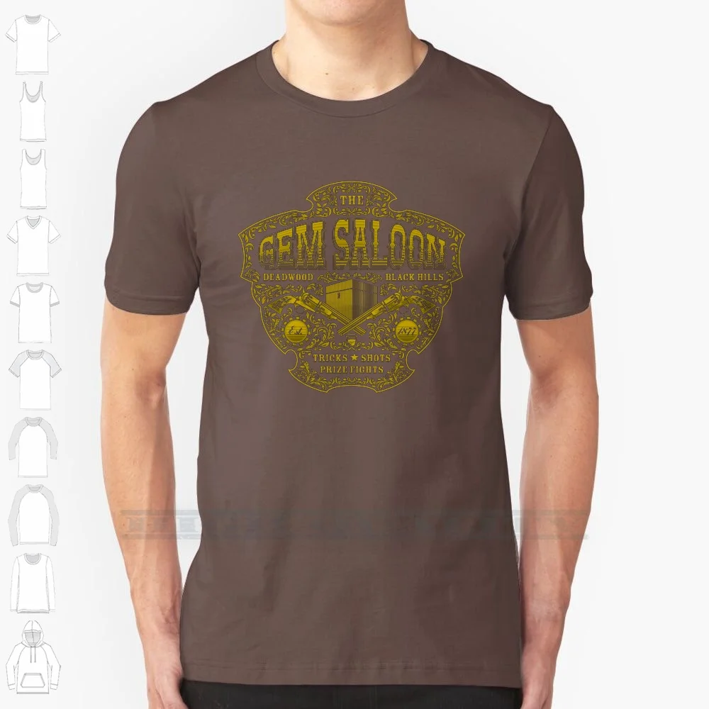 The Gem 100% Cotton T Shirt Cool Cowboy Deadwood Font Text Type Typography Western Wild West The Gem Tee Short Sleeve Long