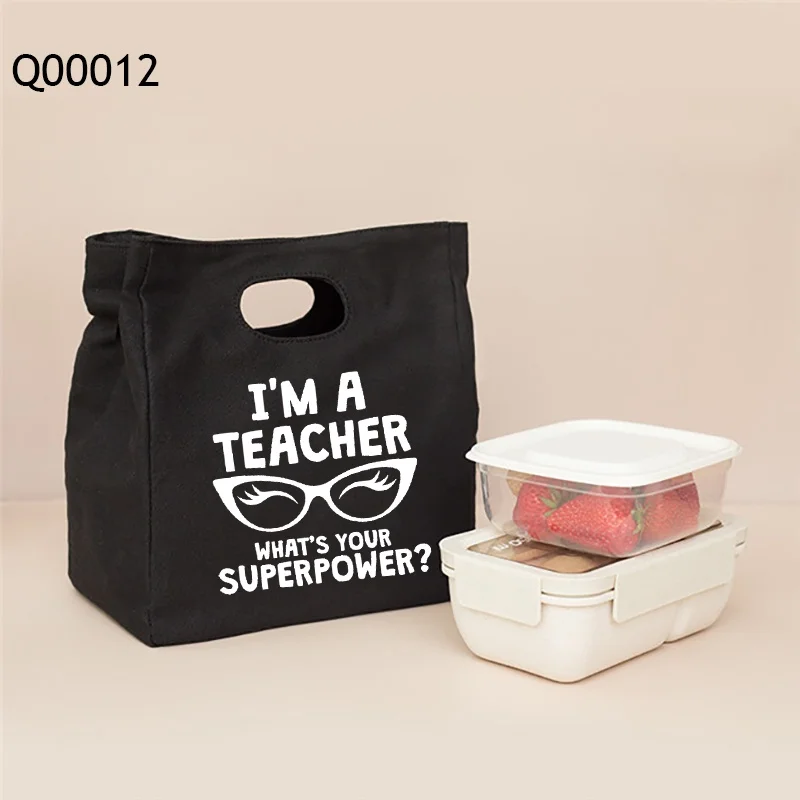 Teacher Gift Lunch Bag Cooler Tote Portable Insulated Box Canvas Thermal Food Container Teacher Appreciation Gift Back To School