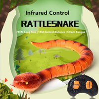 75CM Long Size Simulation Infrared Control Snake Stretch Tongue Fast Moving 15M Control Distance Tricky Electric RC Animal Toys