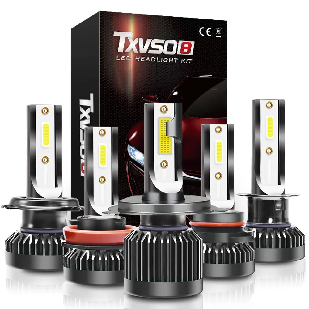 

TXVSO8 H4 LED Car Headlight Bulb 8000LM 6000K Car Head Lamp Bulbs LED 9005 HB3 9006 HB4 9012 H1 H4 H7 H8 H9 H11 Fog Car Light