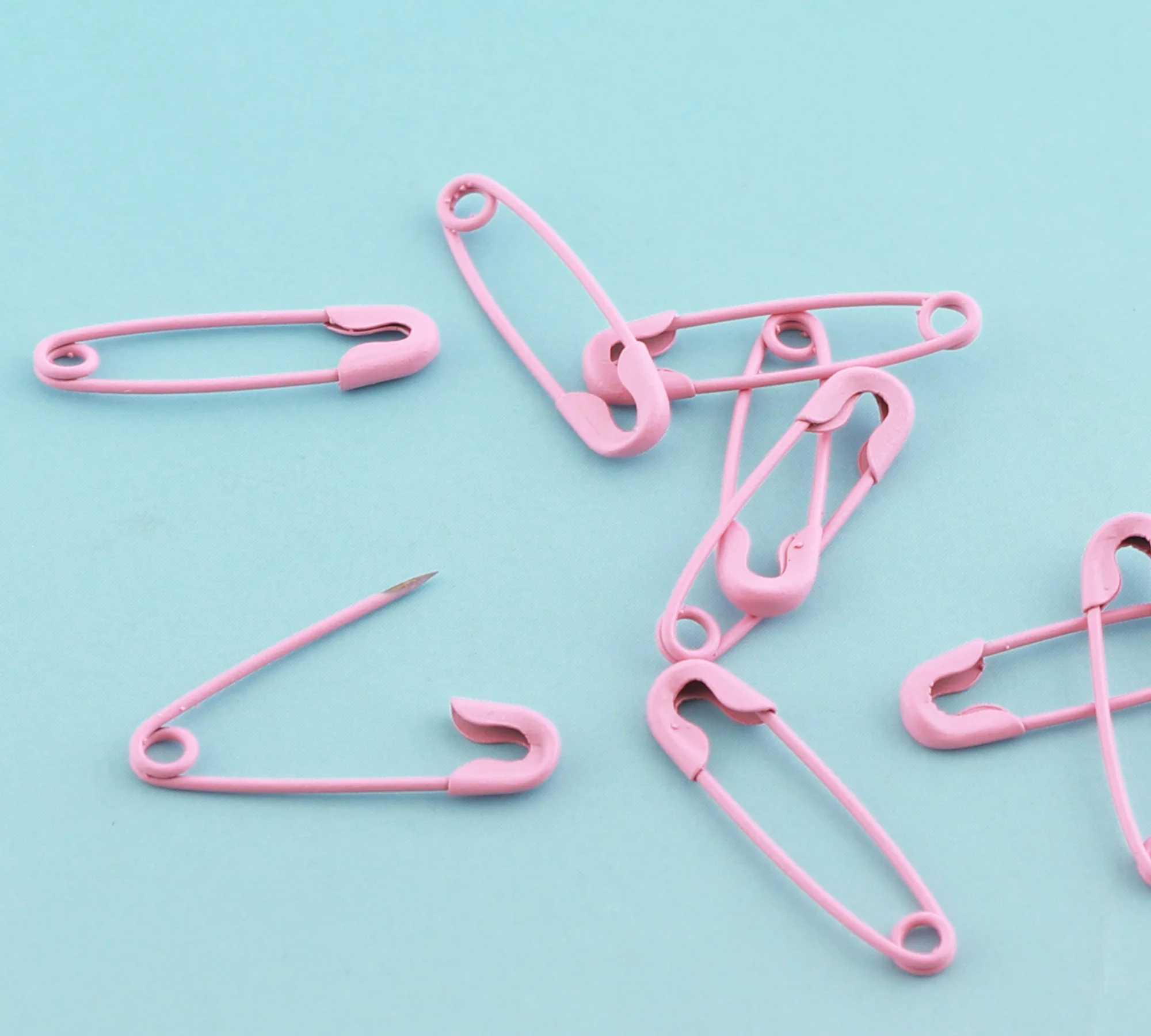 100-500pcs 19mm Pink Safety Pins Mini Copper Pins Scarf pins Brooch Pins Knitting Cross Pins DIY  Pins for Garment