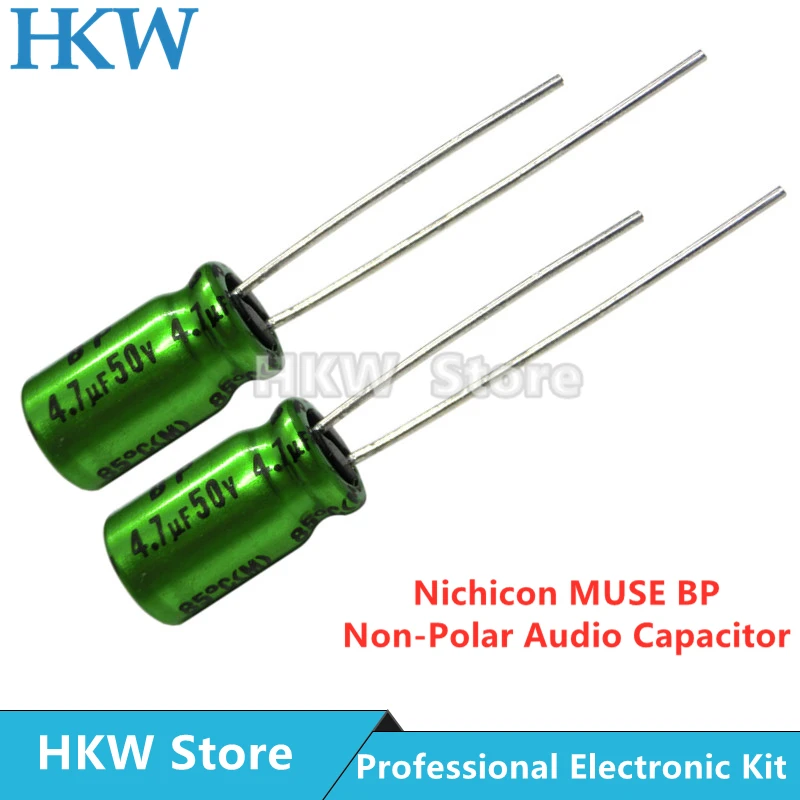 10pcs/lot Nichicon MUSE BP ES Non Polar Nonpolar Bipolar HiFi Audio Capacitor 4.7uf 10uf 22uf 47uf 100uf 16V 25V 50V Copper feet