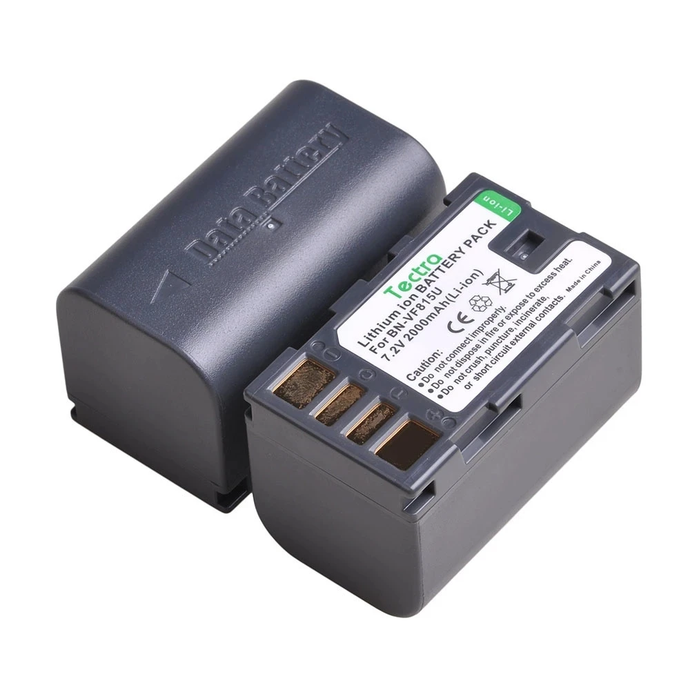 Tecrta 2000mAh BN-VF815U dla BN-VF815 BNVF815 bateria do JVC GR-D720US GR-D728 GR-D750US GR-D771 GR-D720 + ładowarka USB z LED