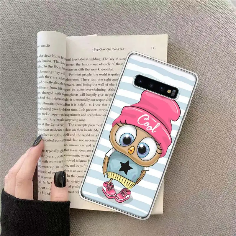 Cute Owl Hearts Lover Christmas Phone Case For Samsung Note 20 Ultra 10 Lite 9 8 M11 M12 M21 M30S M31 Galaxy M32 M51 M52 A9 A8 A