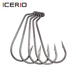 ICERIO 100PCS Hight Carbon Steel 60 Degree Jig Hook Barb Freshwater Saltwater Forged Steel Wire Hooks