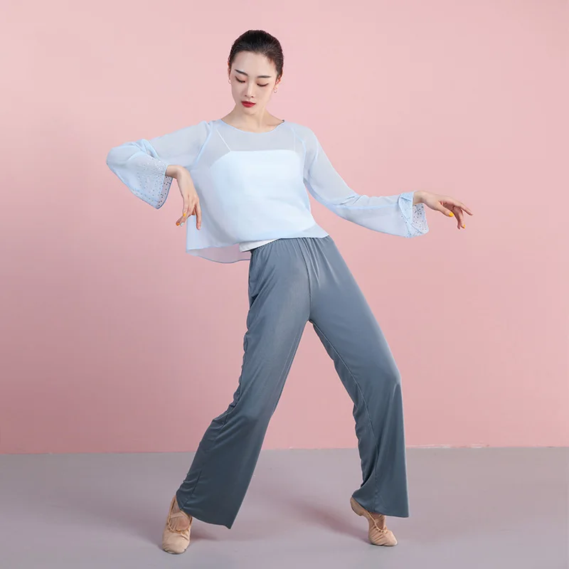 

Loose Classical Dance Pants For Women Chinese Folk Dancewear Modern Dance Costume Lyrical Dancer Outfit Practice Wear JL2795