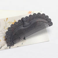 Natural Sandalwood Wood Comb Anti-Static Exquisite Double Sided Carved Wooden Hair Comb Birthday Gift for Wife Mother