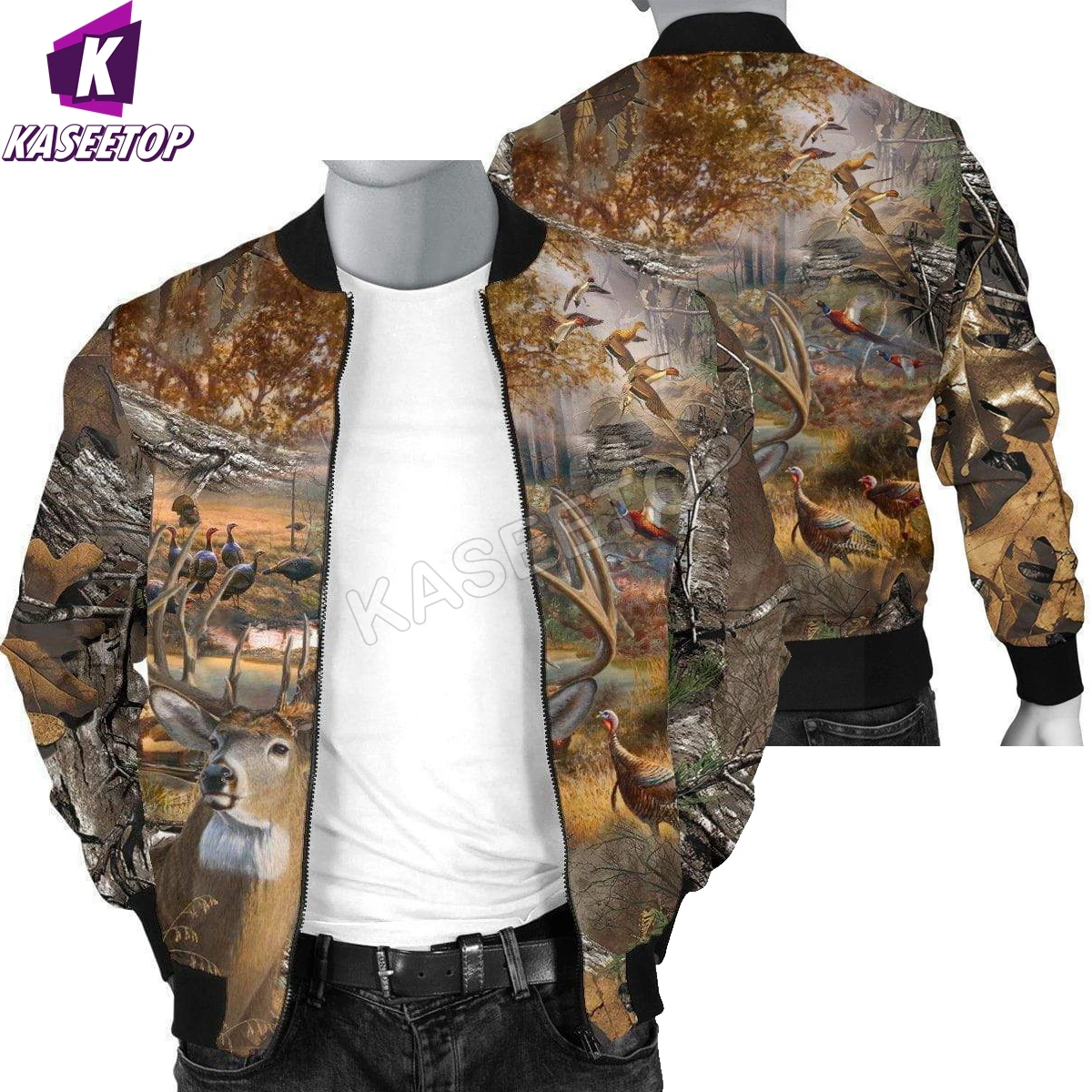 

Hunting Camo Winter Thicker Men's Turtles Jacket Cosplay Costume Casual Unisex 3D Full Print Bomber Jacket Tracksuit Zipper Coat