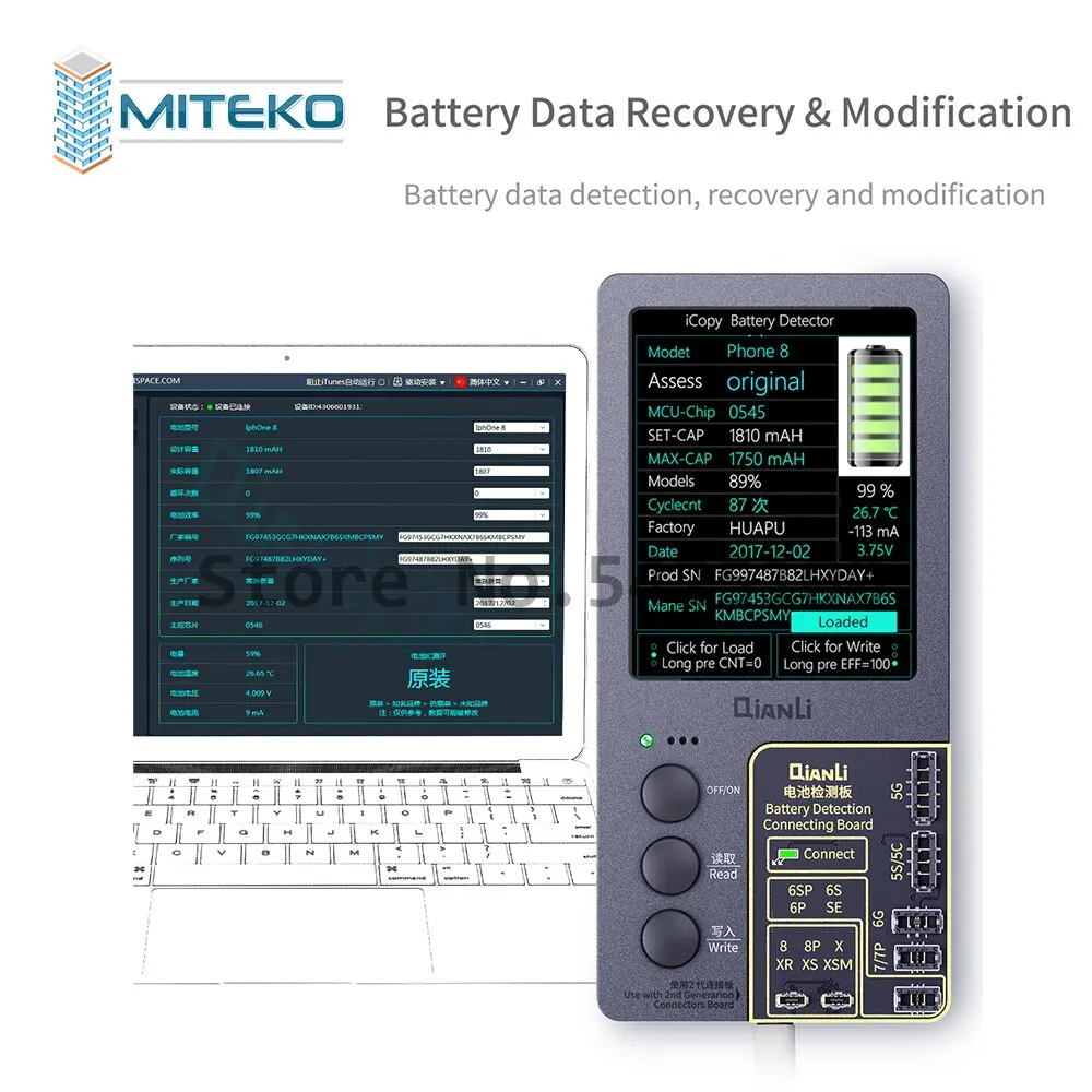 Qianli-iCopy Plus LCD Programmer with Battery Testing Board, Vibrator Transfer, EEPROM Programmer,Support Modelss 6to14PM 2024