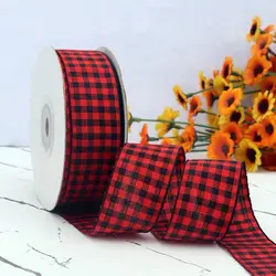 Kolorowe 2.5cm 5Y bawełniany materiał w kratkę szkocki Tartan wstążka do prac ręcznych DIY Craft Christmas Gift kwiecisty szal wielkanoc Bowknot małżeństwo Deco