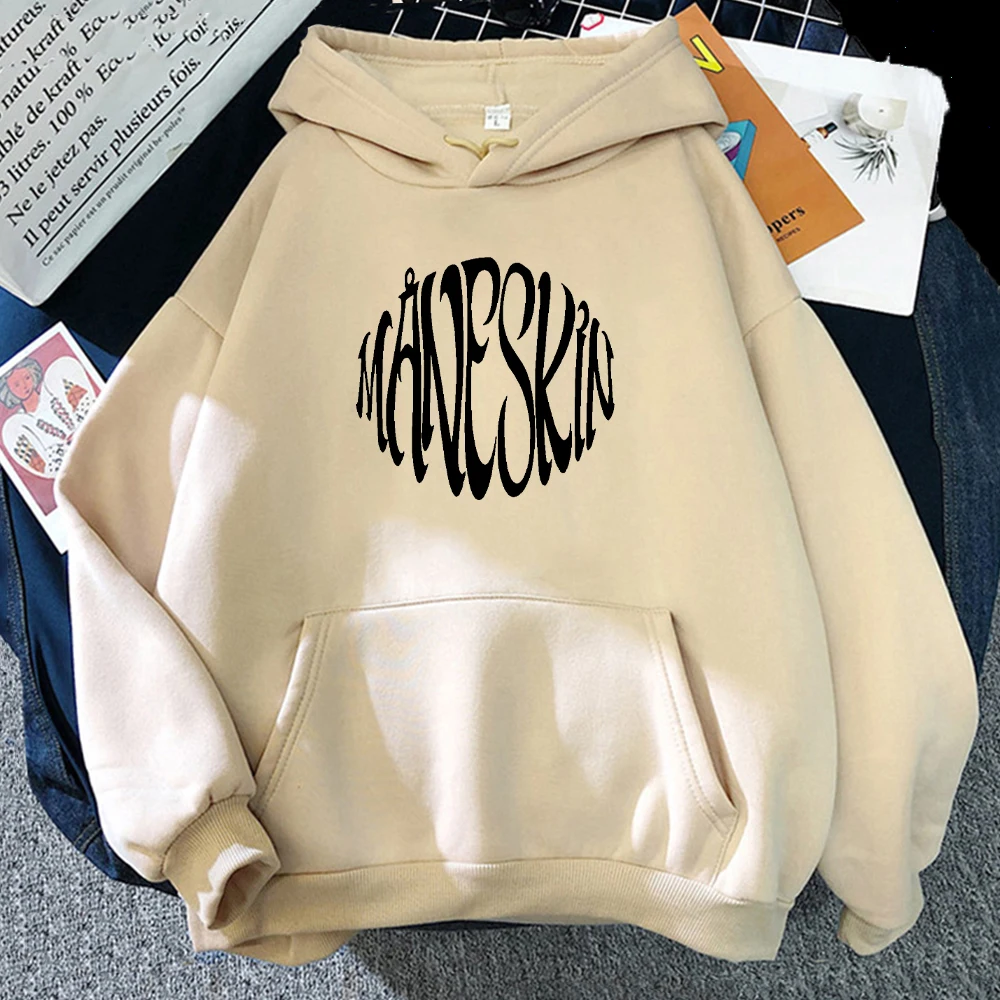 Maneskin Hoodie New Fashion Women Oversized Loose O-Neck Casual Sweatshirts Hoodies Harajuku Fleece Pullovers Hoody 11 Colors