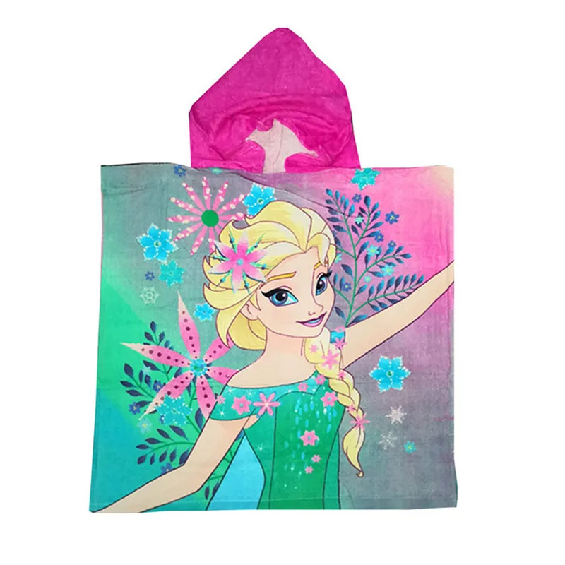 Disney Children Mickey Mouse Hooded Towel Cartoon Sofia Frozen Elsa Anna Pony Soft Beach Towel Baby Boy Girl Bath Towel gifts