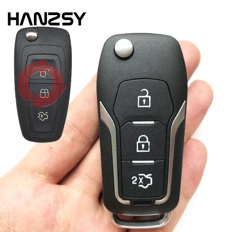 3 Button Car Flip key Fob shell For Ford Focus Mondeo Fiesta 2013 C max Modified Folding Remote Key Case Cover Uncut Blade