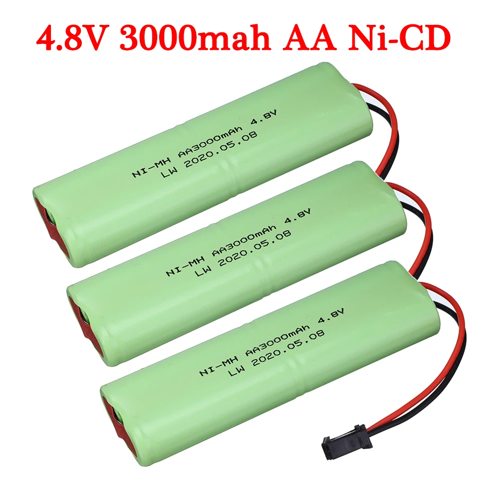 1pcs to 5pcs 4.8v 3000mah NiMH Battery For Rc toys Cars Tanks Robots Boats AA 4.8v Rechargeable Battery Ni-MH 4*AA Battery Pack