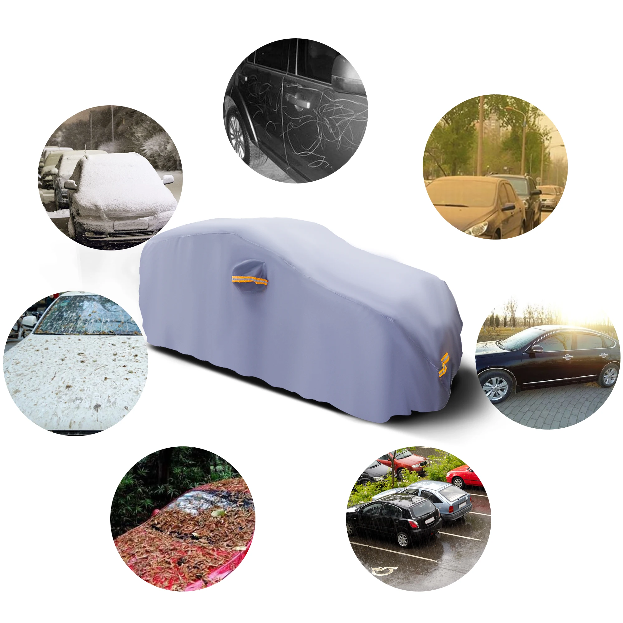 Portable Full Car Cover Sun UV Dust Rain Snow Resistant Waterproof Cover Universal 206.7